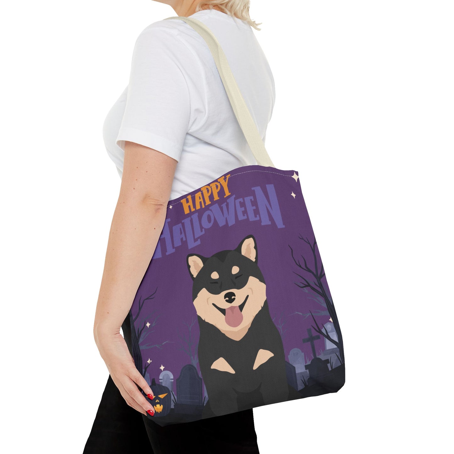 Shiba Inu Dog Happy Halloween Tote Bag 16x16