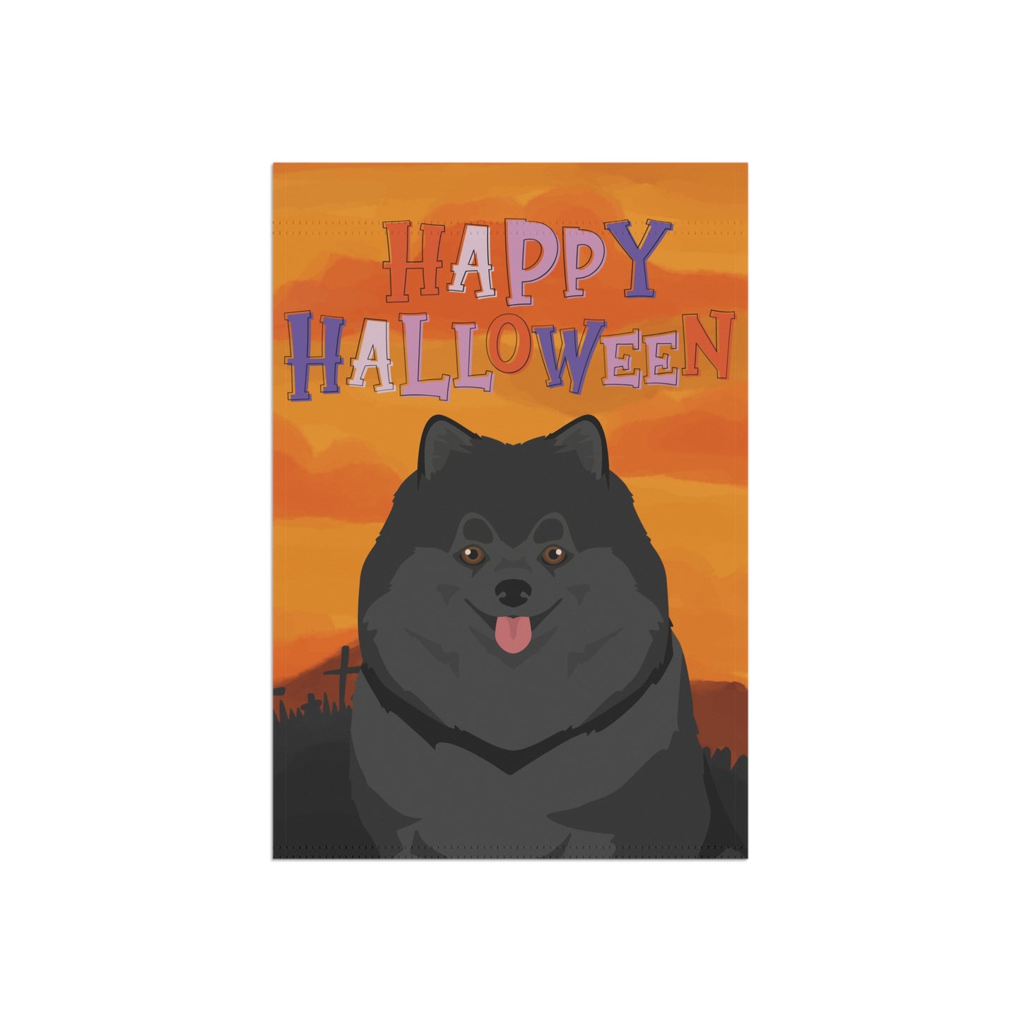 Pomeranian Dog Halloween Garden Flag