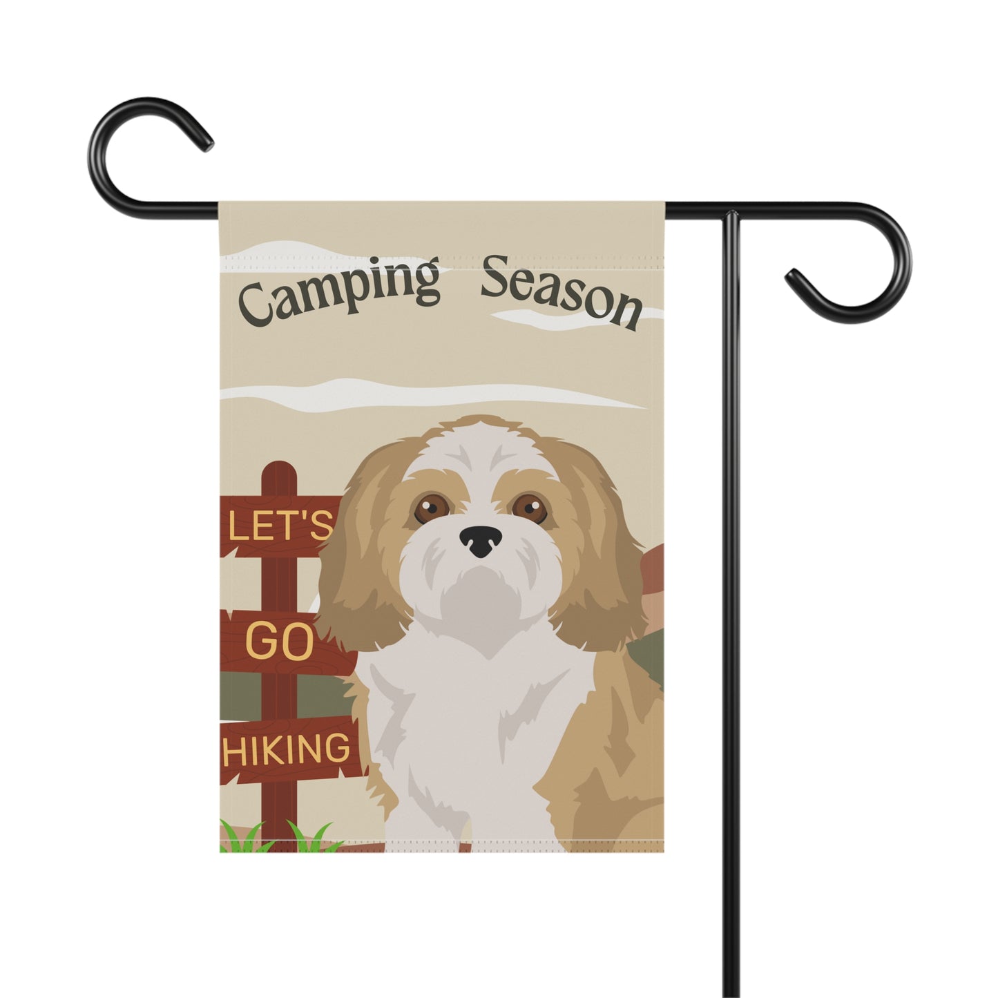 Shih Tzu Dog Camping Garden Flag