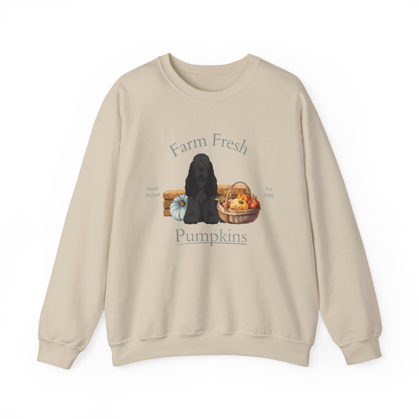 Cocker Spaniel Dog Fall Farm Fresh Unisex Heavy Blend Crewneck Sweatshirt