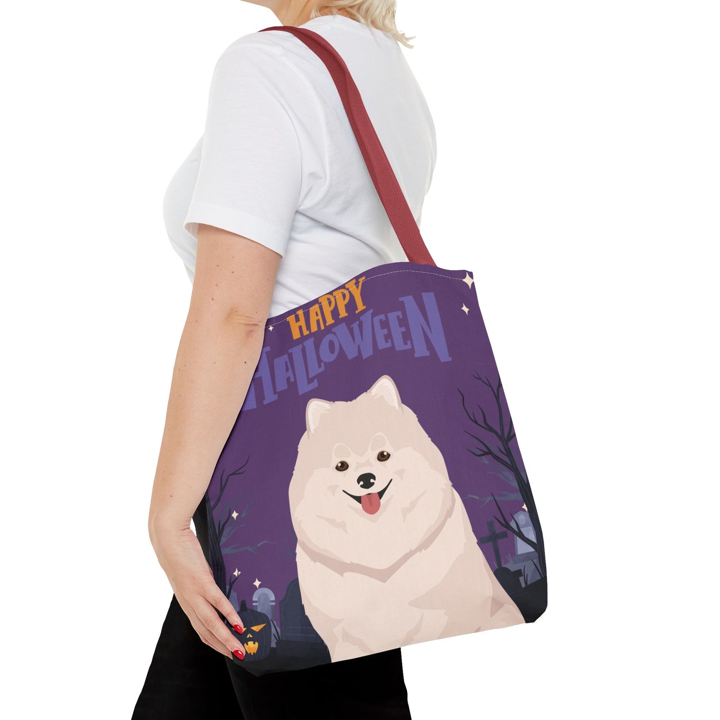 Pomeranian Dog Happy Halloween Tote Bag 16x16