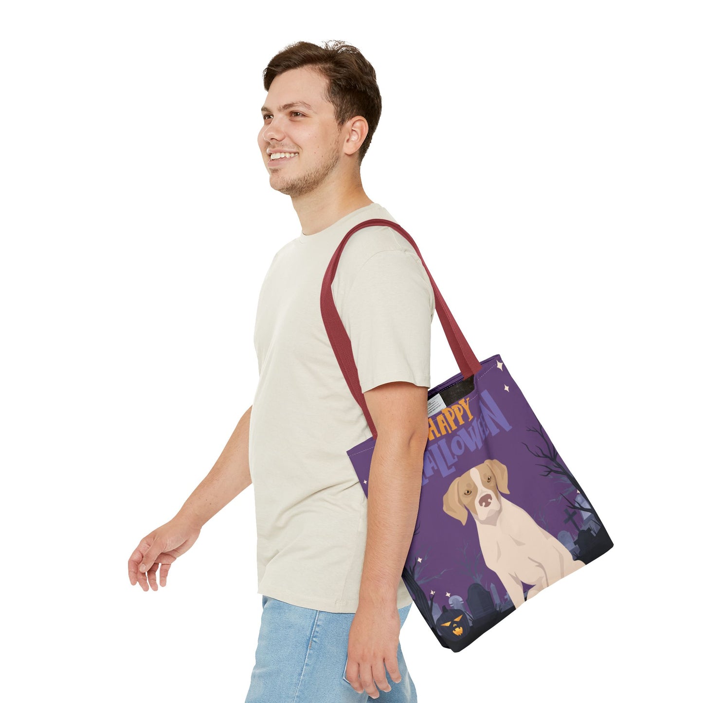Pointer Dog Happy Halloween Tote Bag 16x16