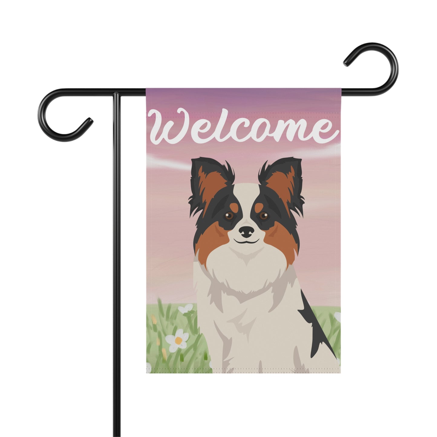 Papillon Dog Welcome Garden Flag