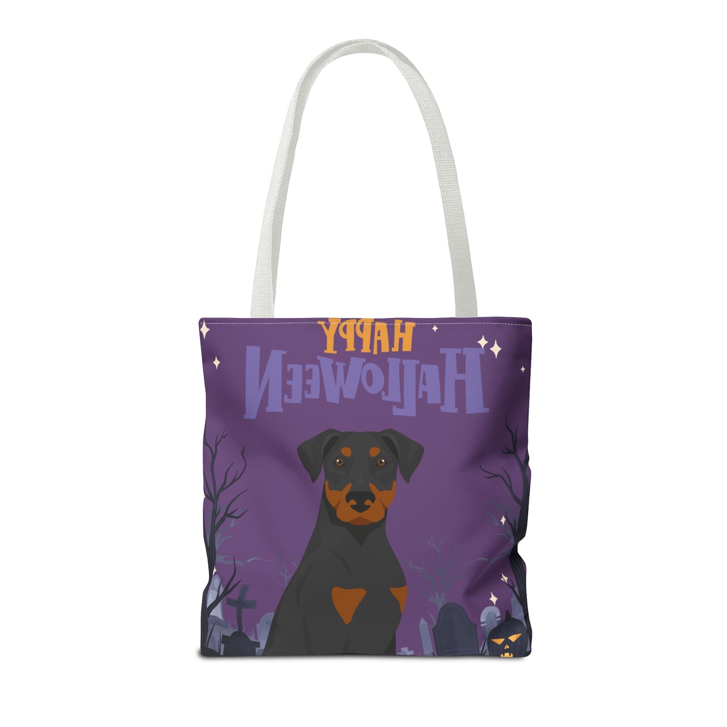 Doberman Pinscher Dog Happy Halloween Tote Bag 16x16