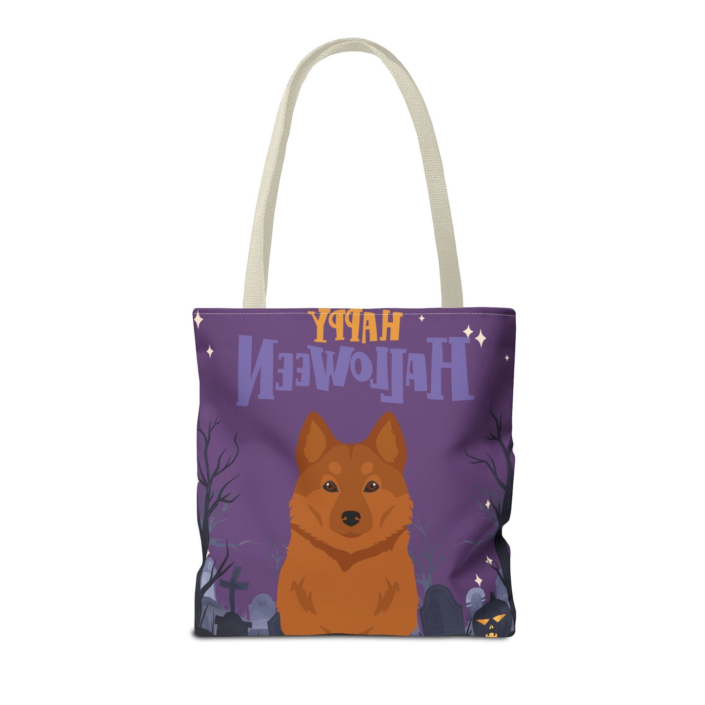 Finnish Spitz Dog Happy Halloween Tote Bag 16x16