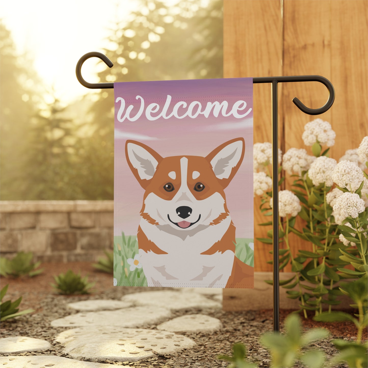 Pembroke Welsh Corgi Dog Welcome Garden Flag