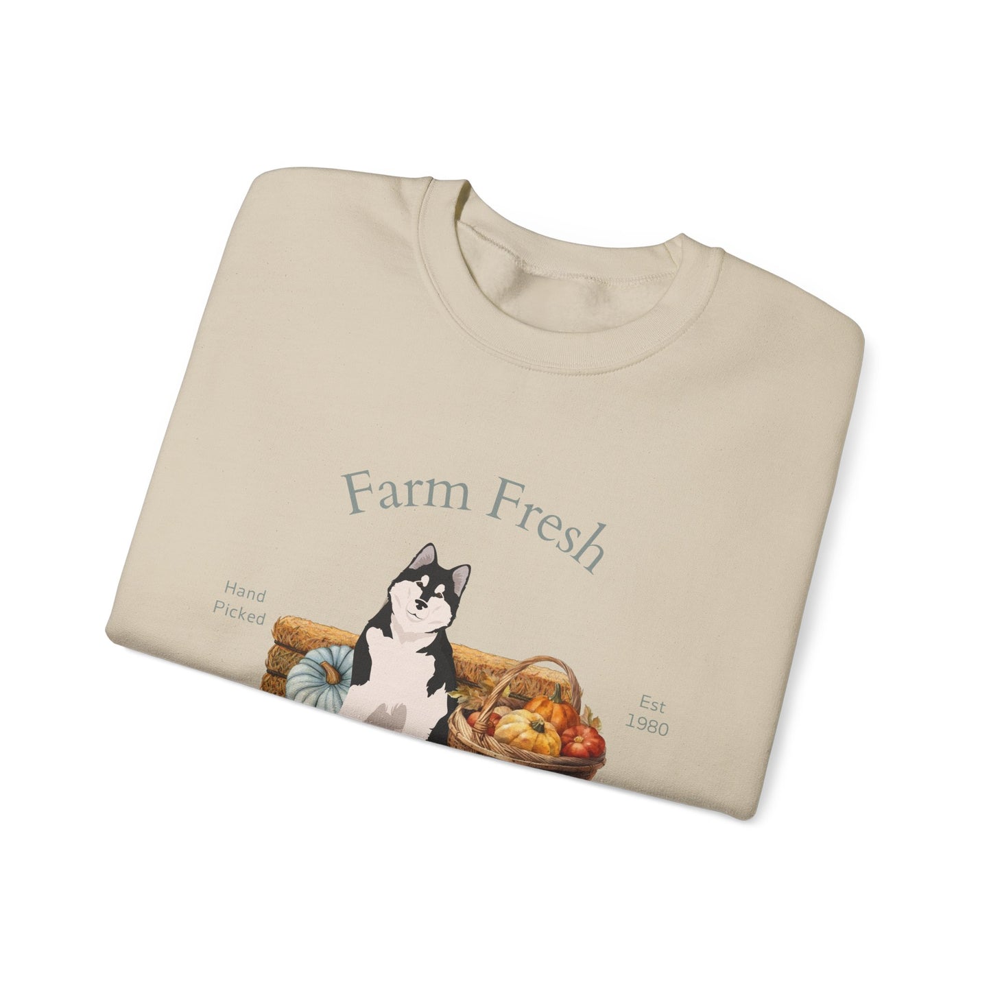 Alaskan Malamute Dog Fall Farm Fresh Unisex Heavy Blend Crewneck Sweatshirt