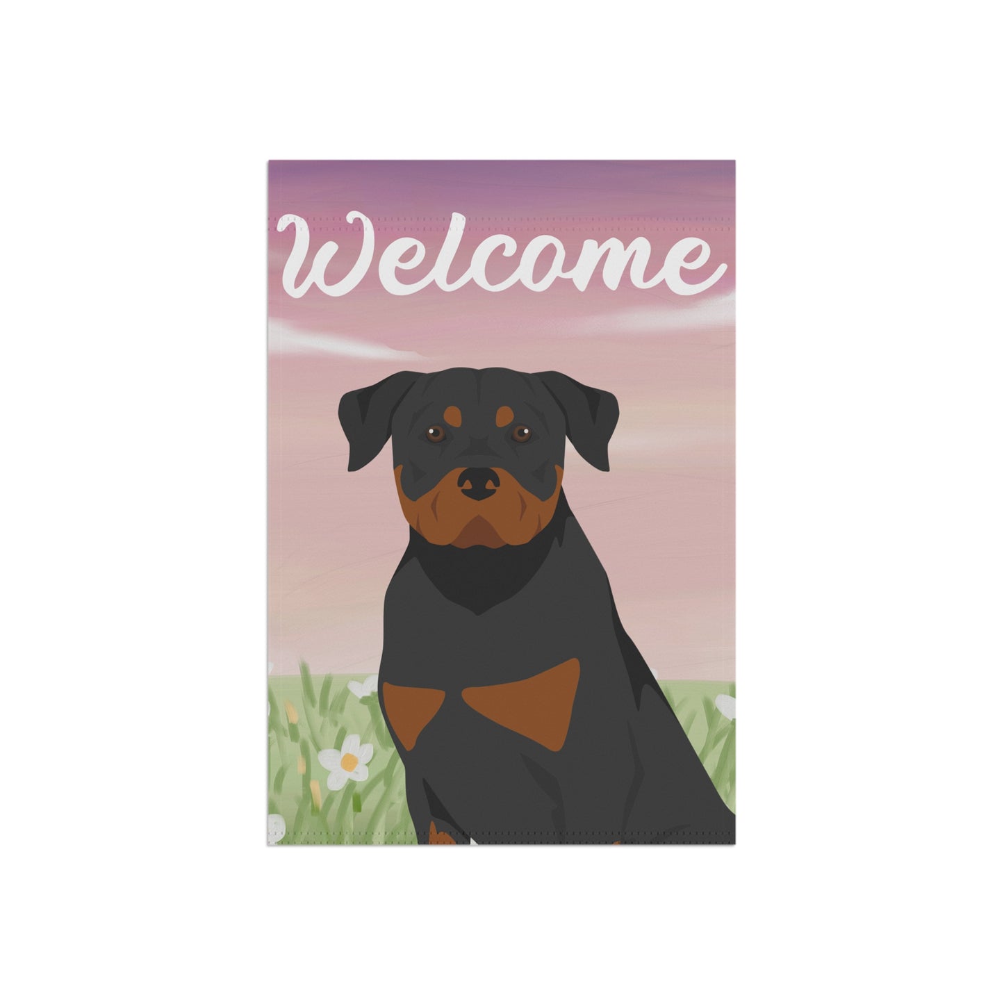 Rottweiler Welcome Garden Flag 12x18