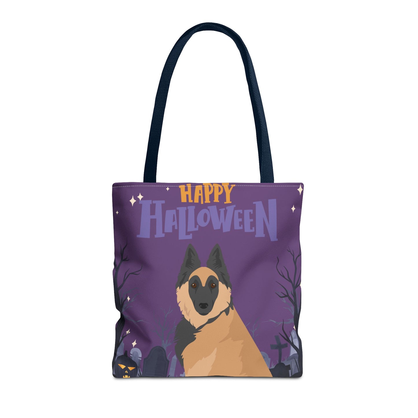 Belgain Tervuren Dog Happy Halloween Tote Bag 16x16