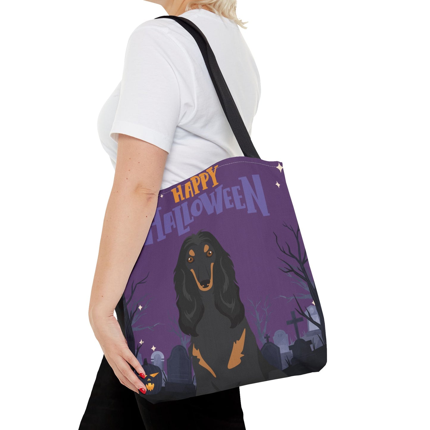 Afghan Hound Dog Happy Halloween Tote Bag 16x16