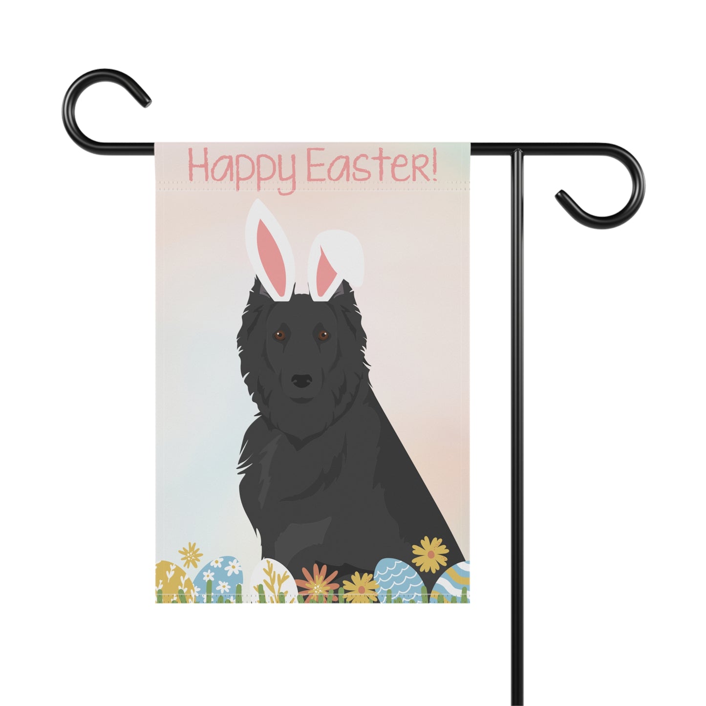 Belgian Sheepdog Dog Happy Easter Garden Flag
