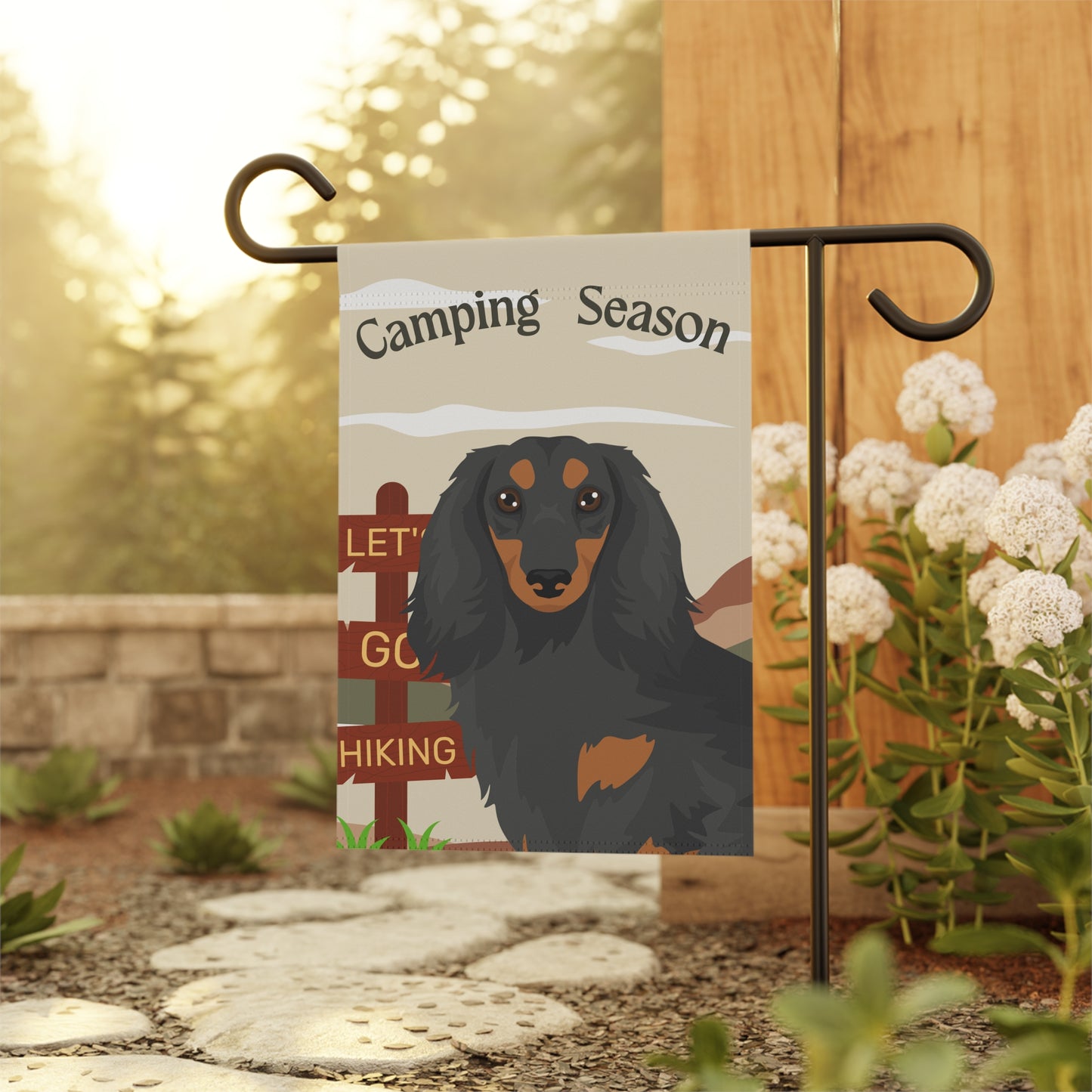 Dachshund Dog Camping Garden Flag