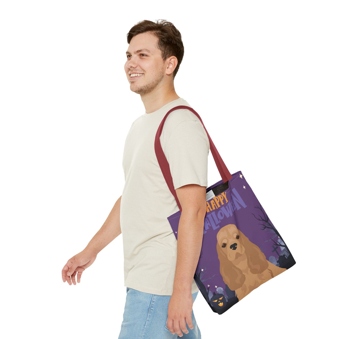Cocker Spaniel Dog Happy Halloween Tote Bag 16x16