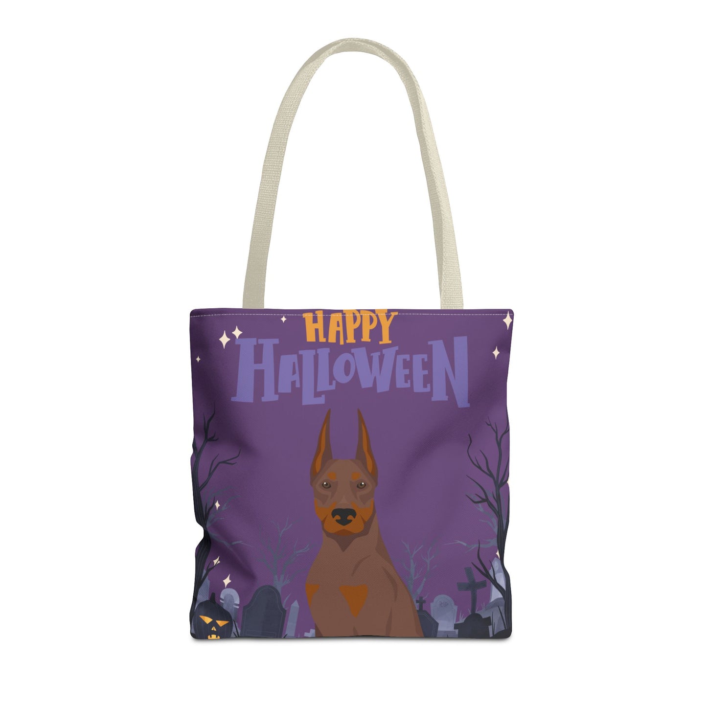 Doberman Pinscher Dog Happy Halloween Tote Bag 16x16