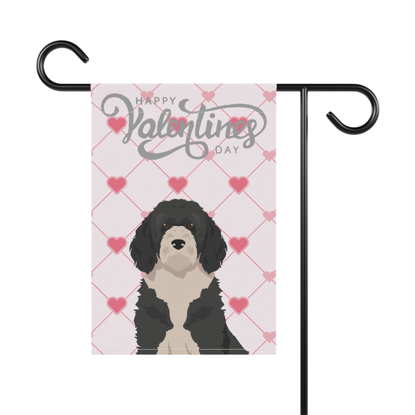 Portuguese Water Dog Valentines Day Garden Flag