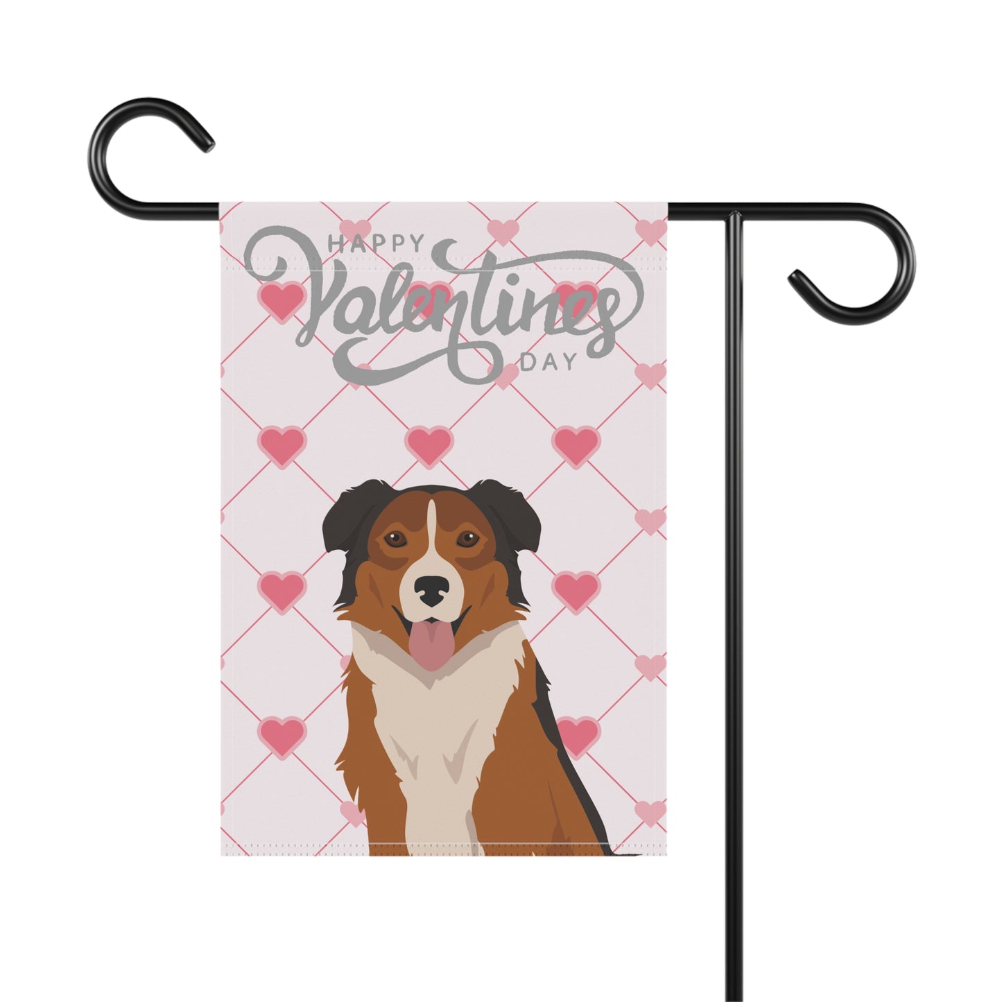 English Shepherd Dog Valentines Day Garden Flag
