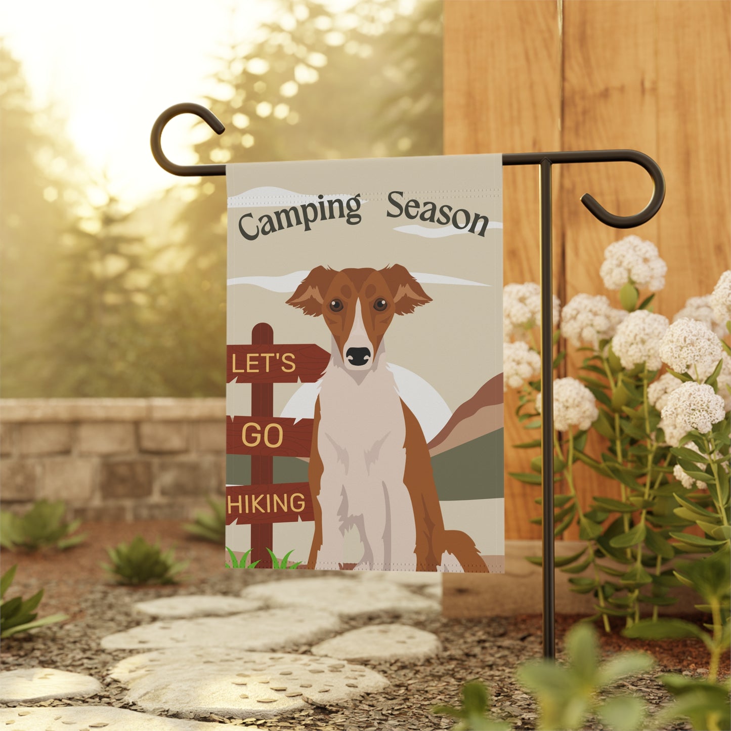 Silken Windhound Dog Camping Garden Flag
