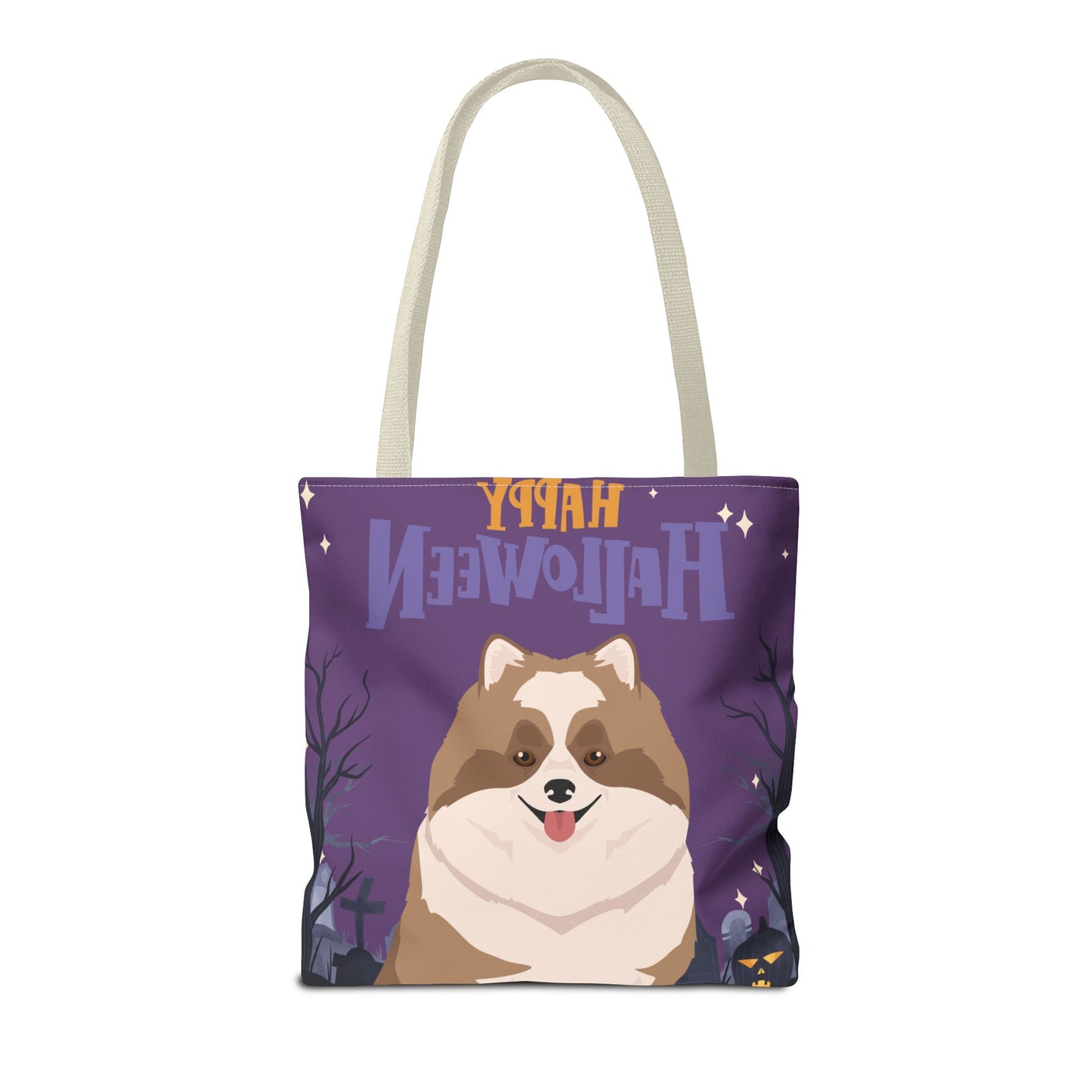 Pomeranian Dog Happy Halloween Tote Bag 16x16