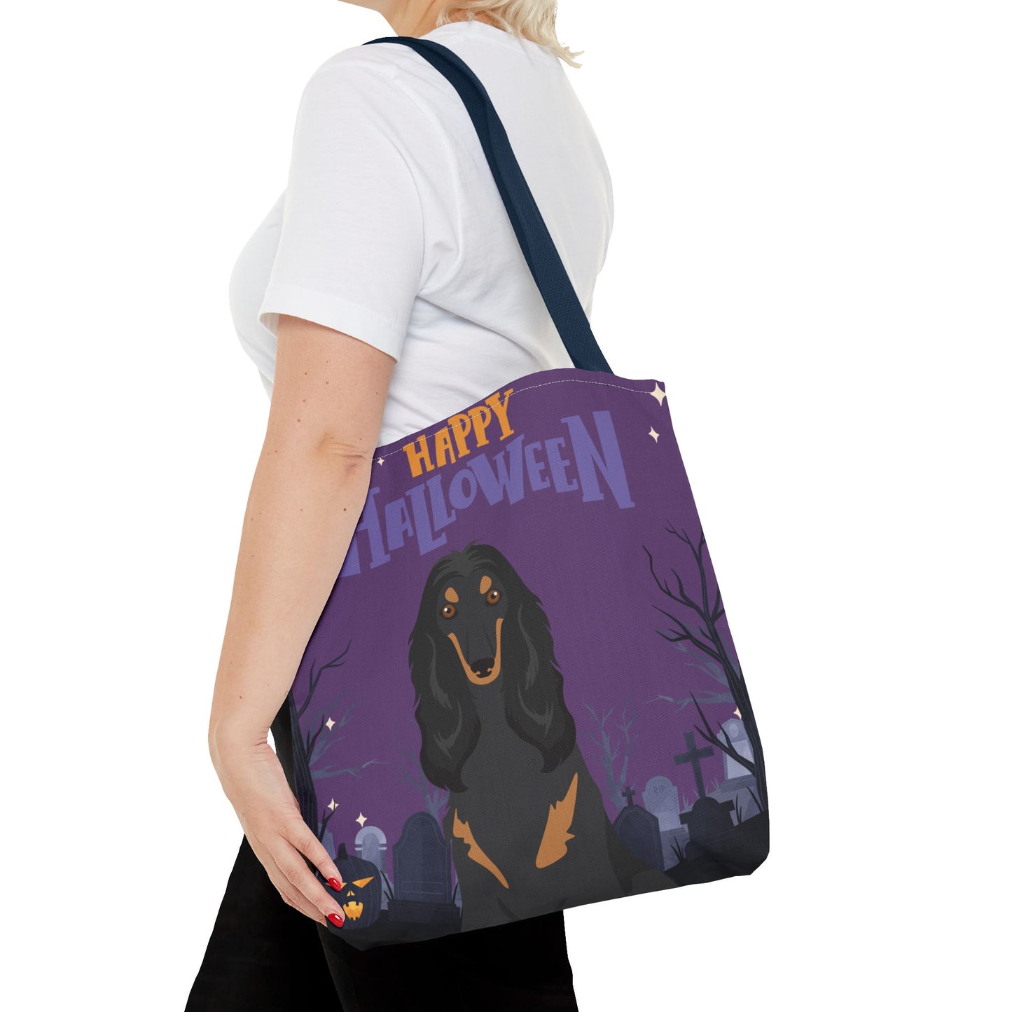 Afghan Hound Dog Happy Halloween Tote Bag 16x16