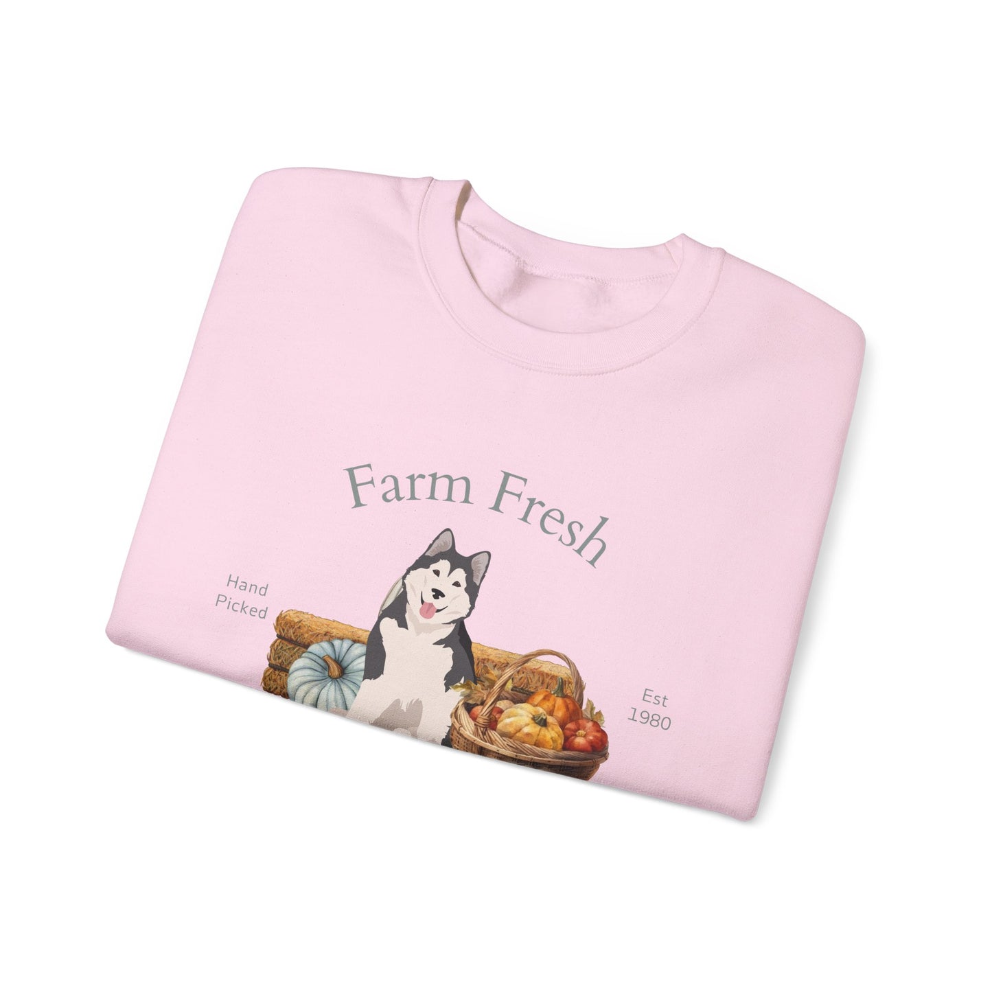 Alaskan Malamute Dog Fall Farm Fresh Unisex Heavy Blend Crewneck Sweatshirt