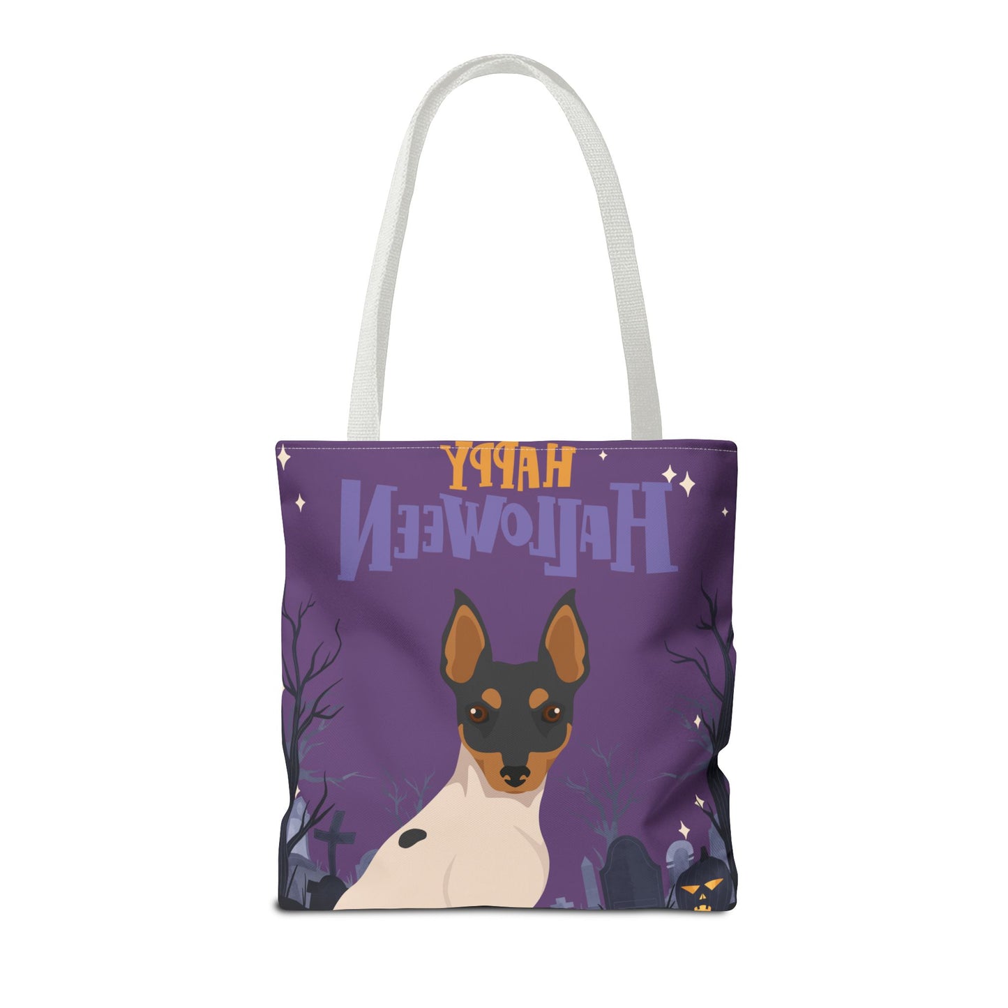 Toy Fox Terrier Dog Happy Halloween Tote Bag 16x16