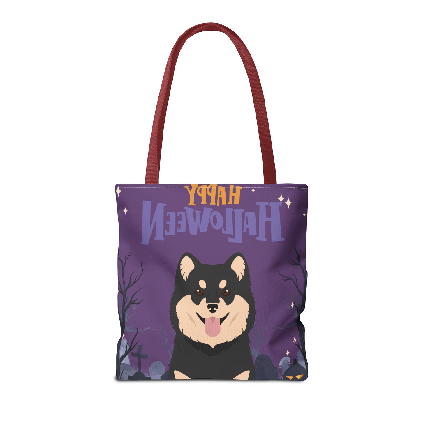 Finnish Lapphund Dog Happy Halloween Tote Bag 16x16