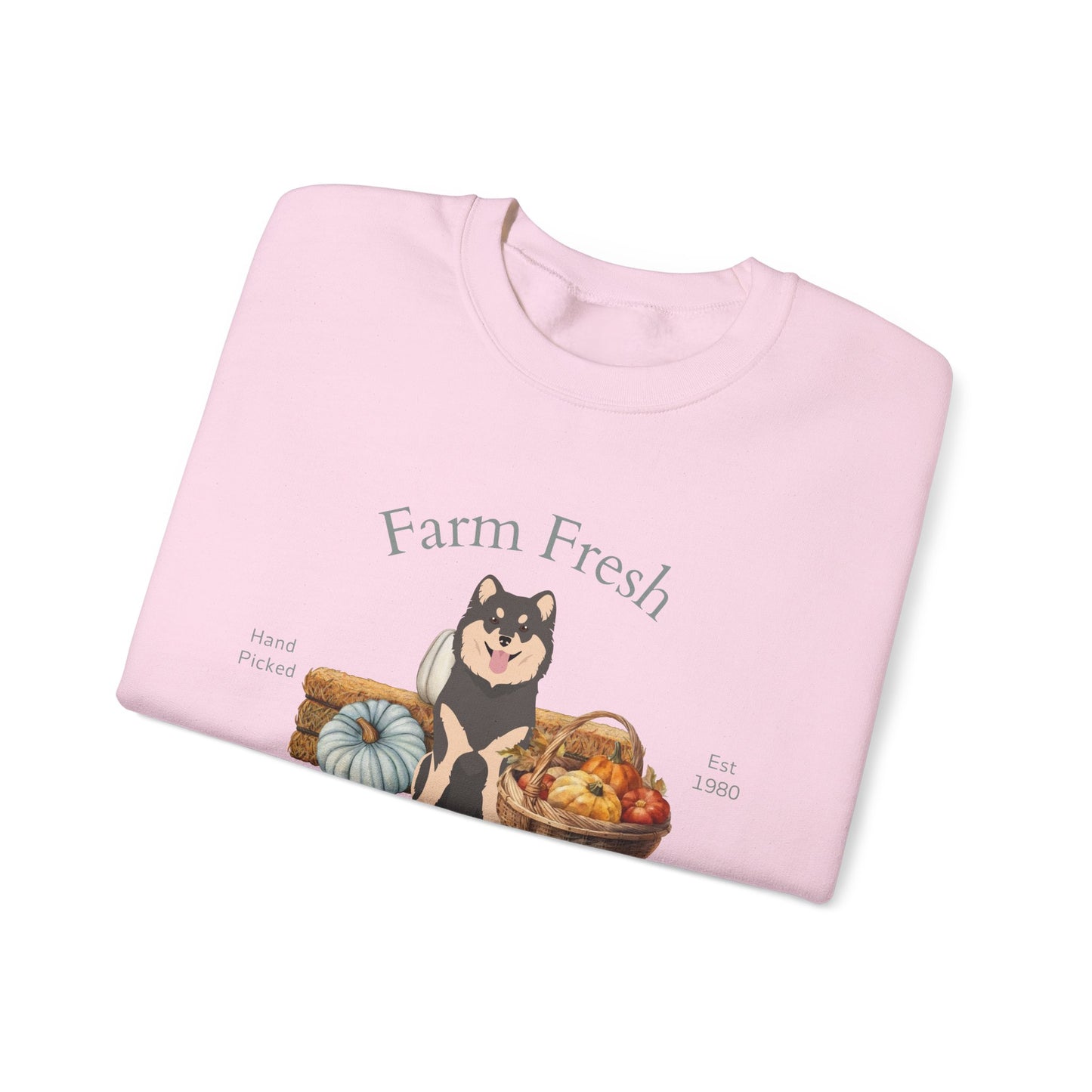 Finnish Lapphund Dog Fall Farm Fresh Unisex Heavy Blend Crewneck Sweatshirt
