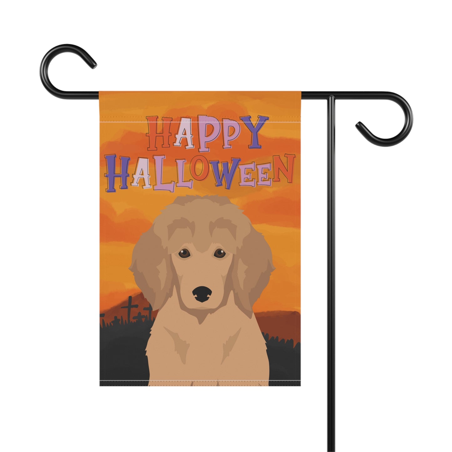 Poodle Dog Halloween Garden Flag