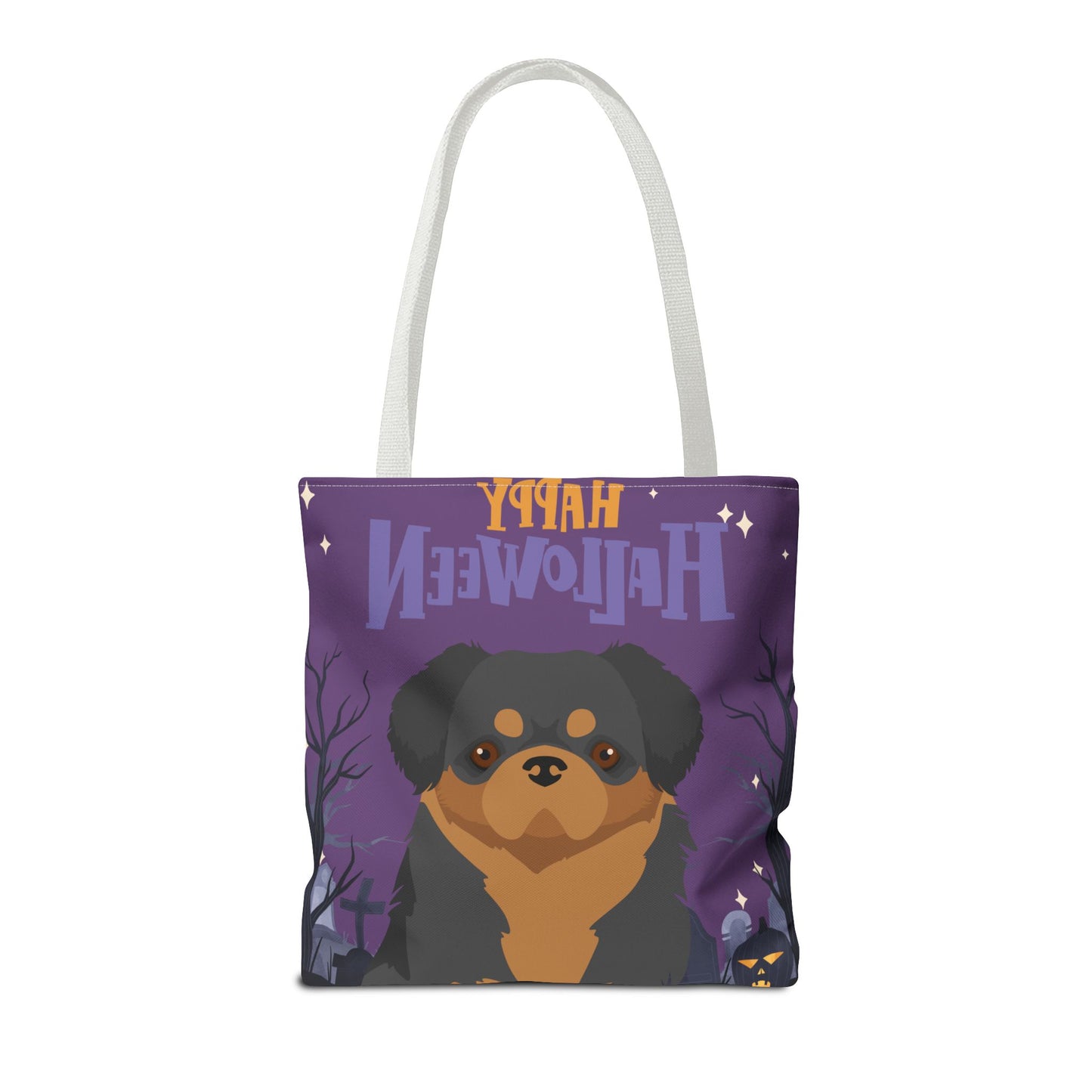 Tibetan Spaniel Dog Happy Halloween Tote Bag 16x16