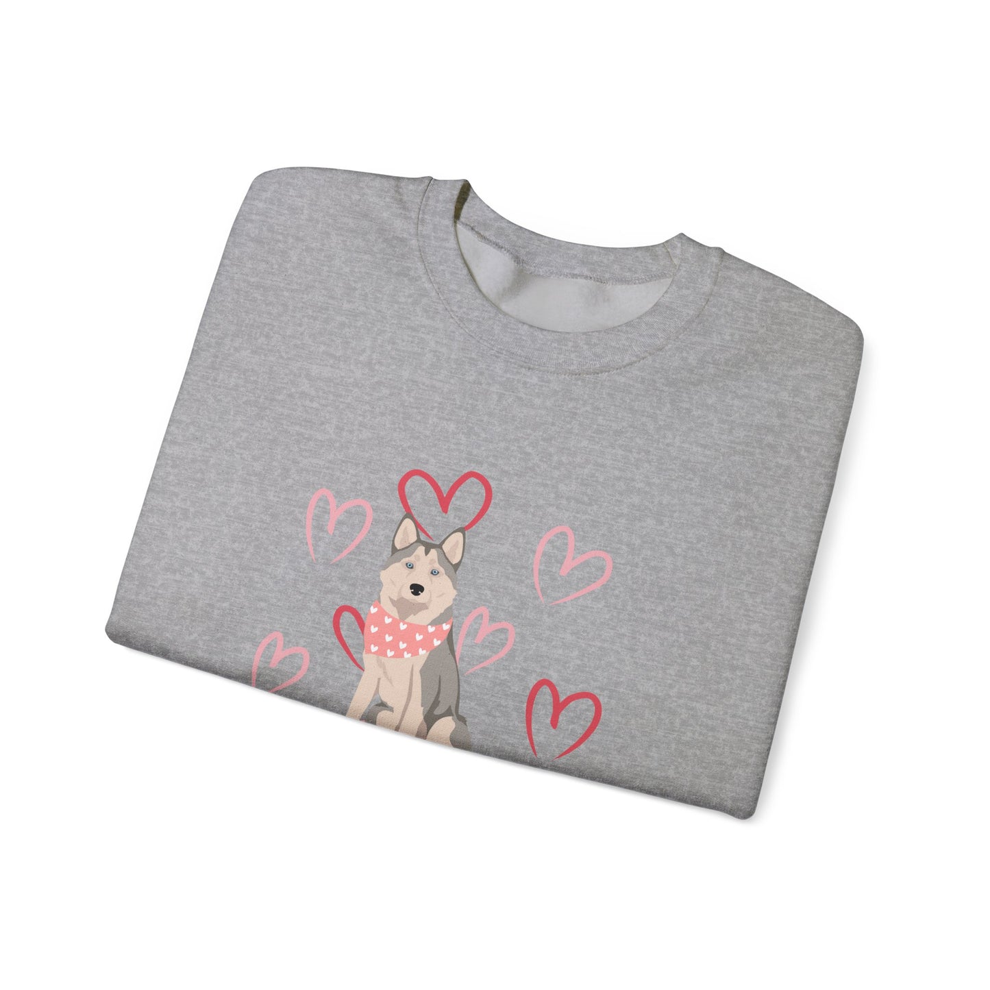 Alaskan Husky Dog Valentines Day Unisex Heavy Blend Crewneck Sweatshirt