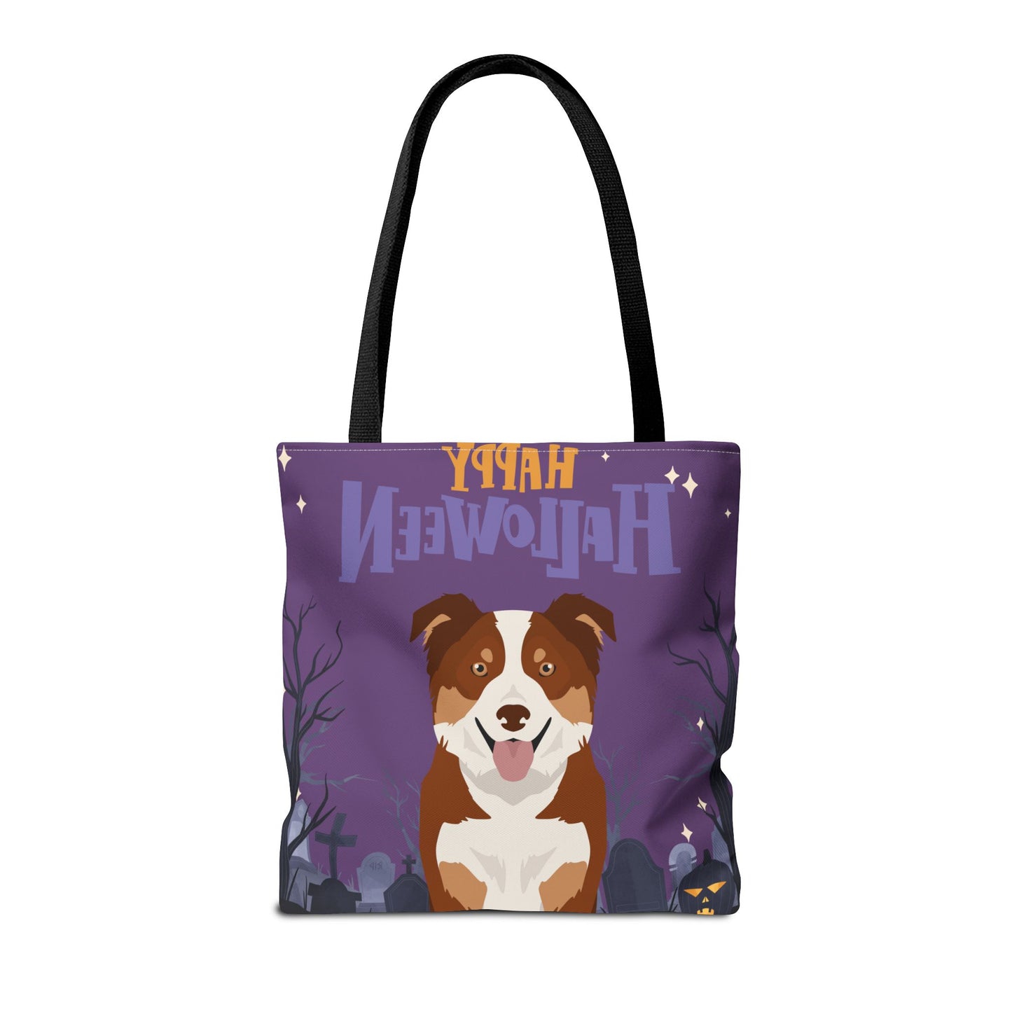 Border Collie Dog Happy Halloween Tote Bag 16x16