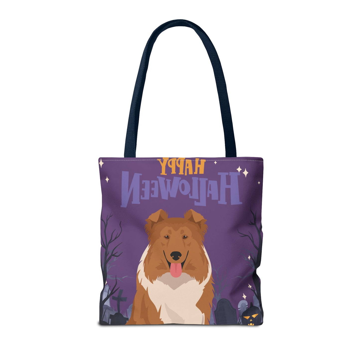 Collie Dog Happy Halloween Tote Bag 16x16