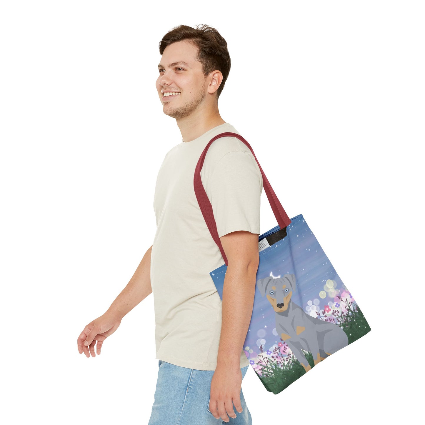 Blue Lacy Dog Tote Bag 16x16