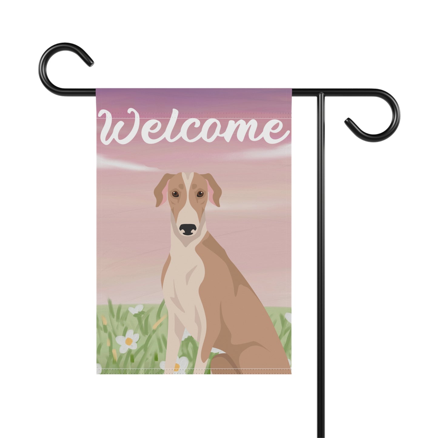 Greyhound Dog Welcome Garden Flag