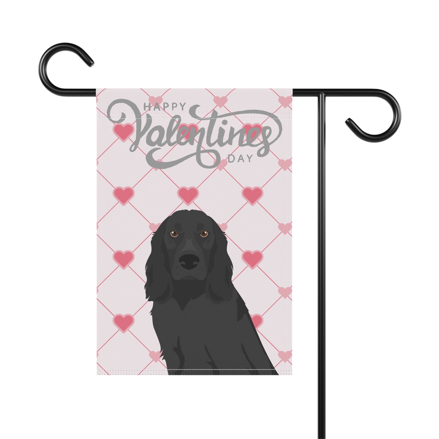 Russian Spaniel Dog Valentines Day Garden Flag