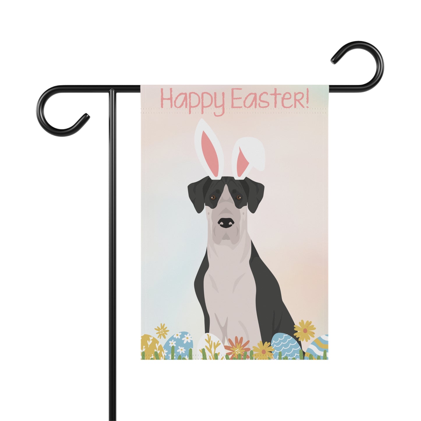 Great Dane Dog Happy Easter Garden Flag