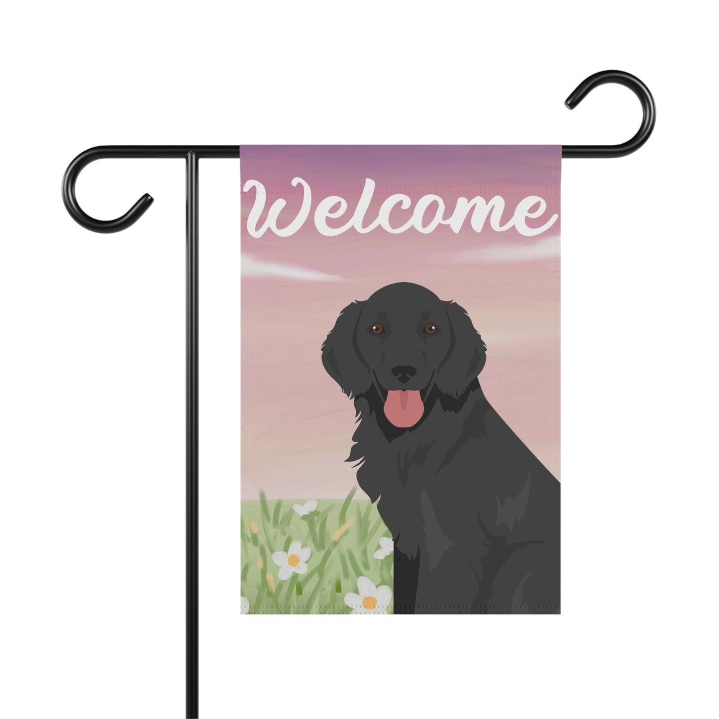 Flat Coated Retriever Dog Welcome Garden Flag