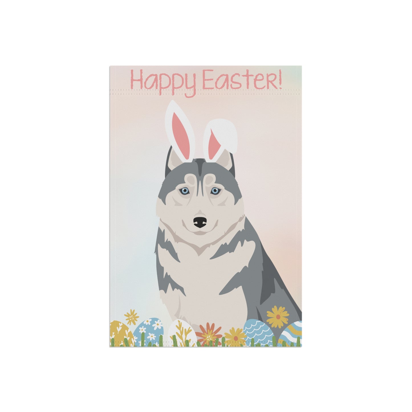 Siberian Husky Dog Happy Easter Garden Flag