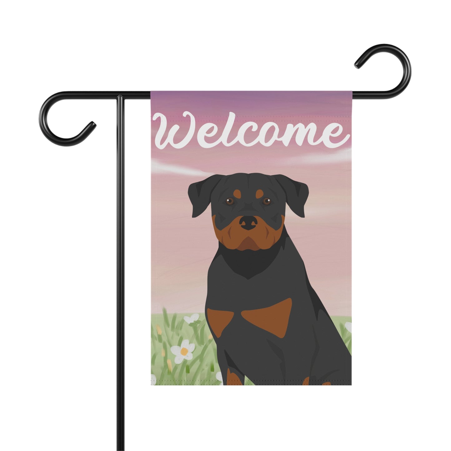 Rottweiler Dog Welcome Garden Flag