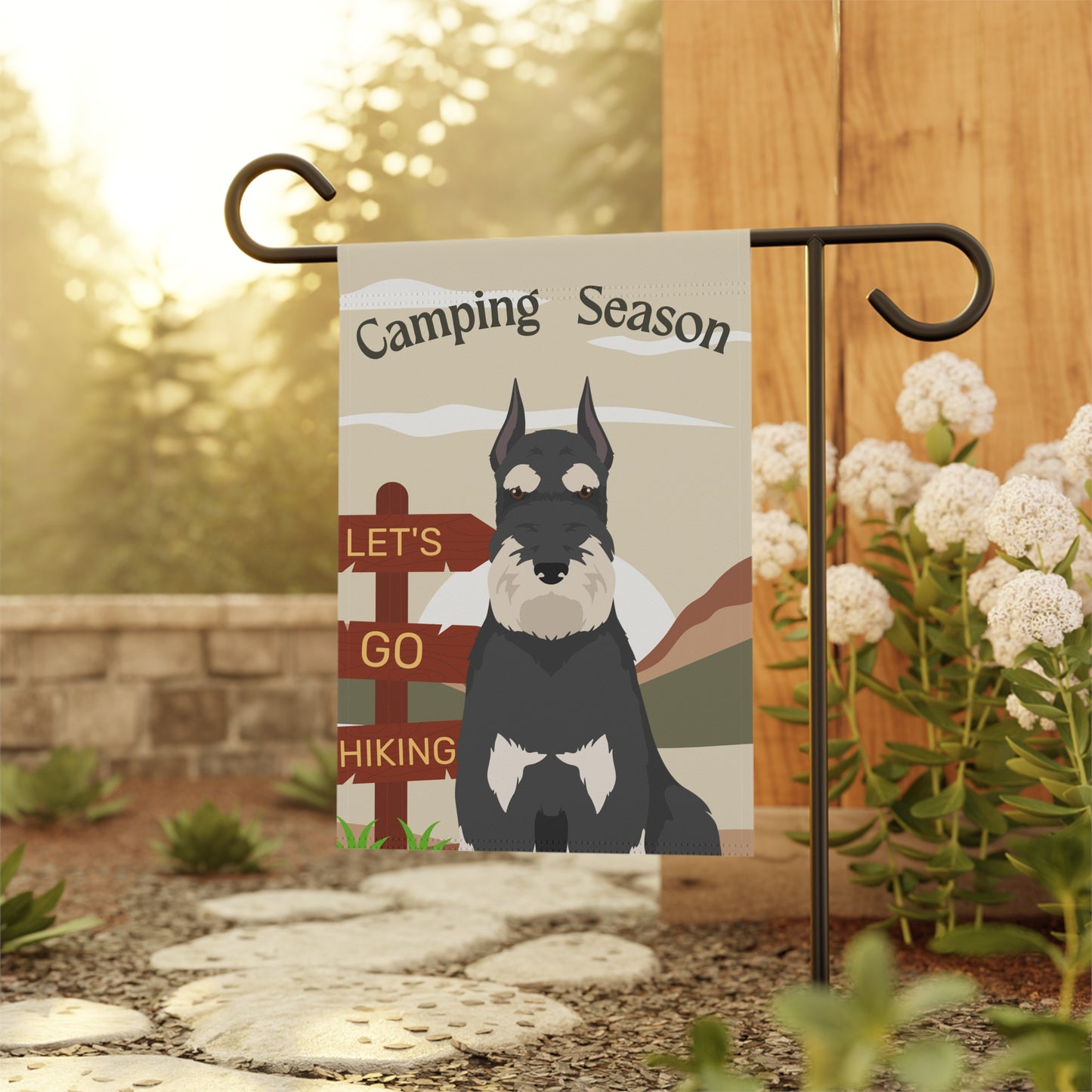 Schnauzer Dog Camping Garden Flag