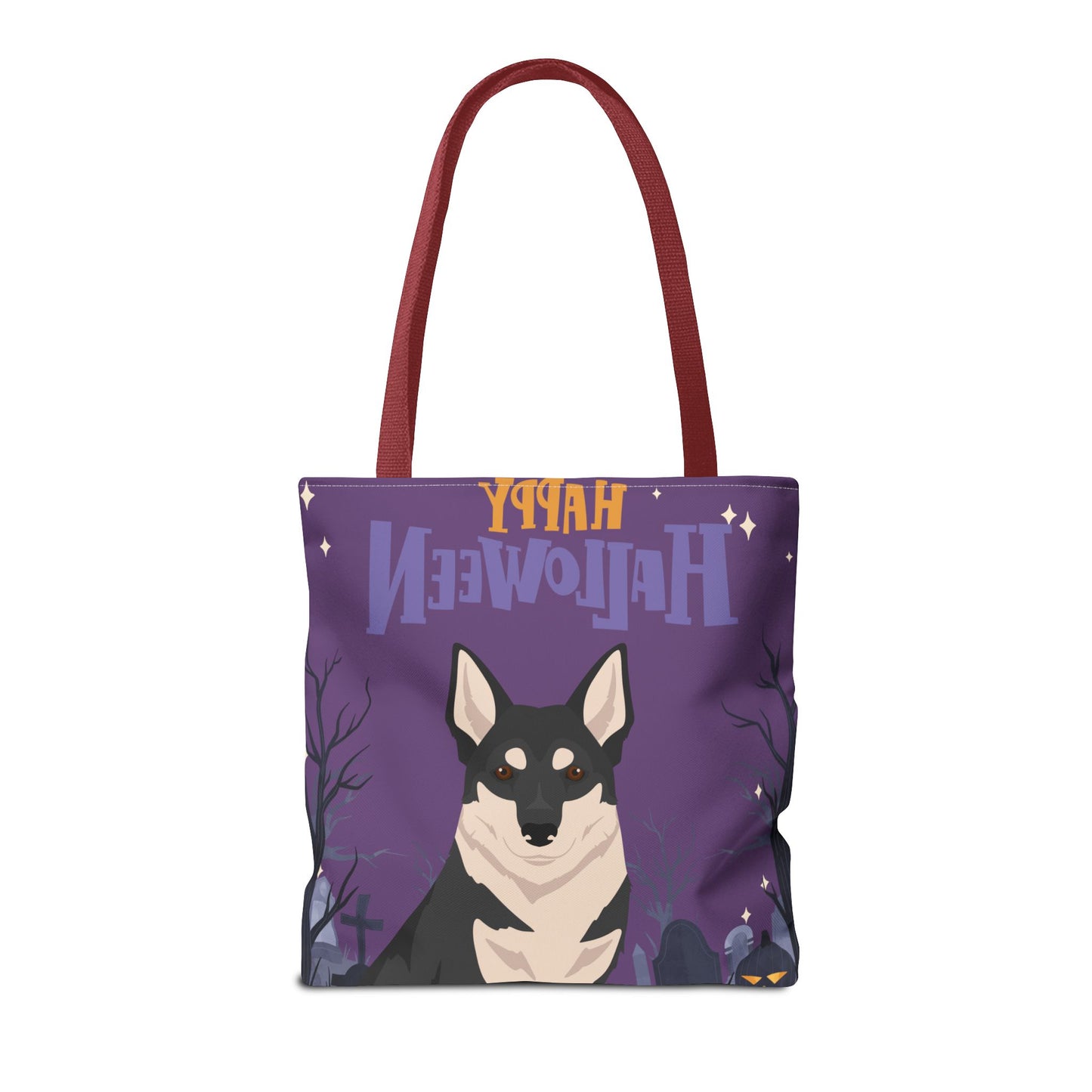 Swedish Elkhound Dog Happy Halloween Tote Bag 16x16