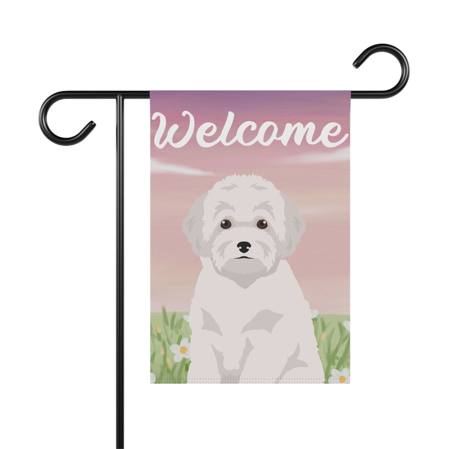 Toy Poodle Dog Welcome Garden Flag