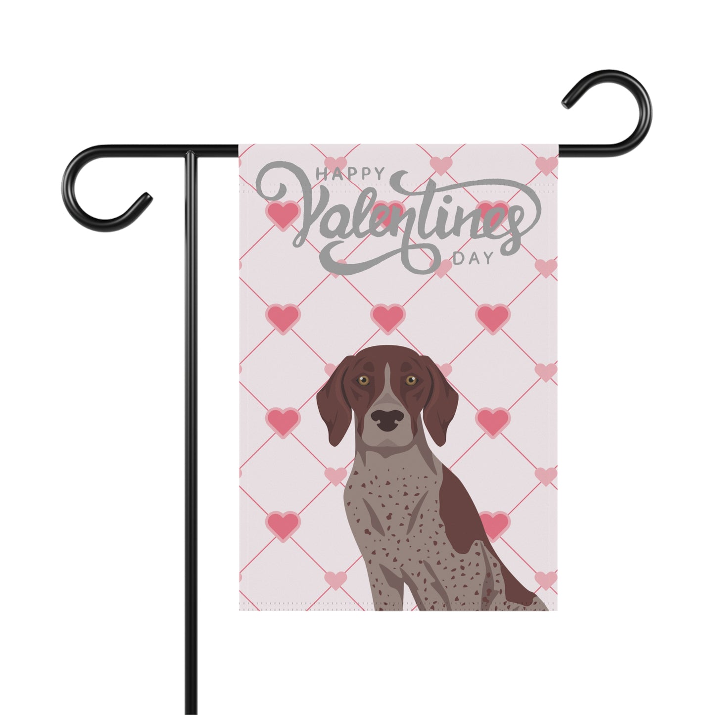 German Shorthaired Pointer Dog Valentines Day Garden Flag