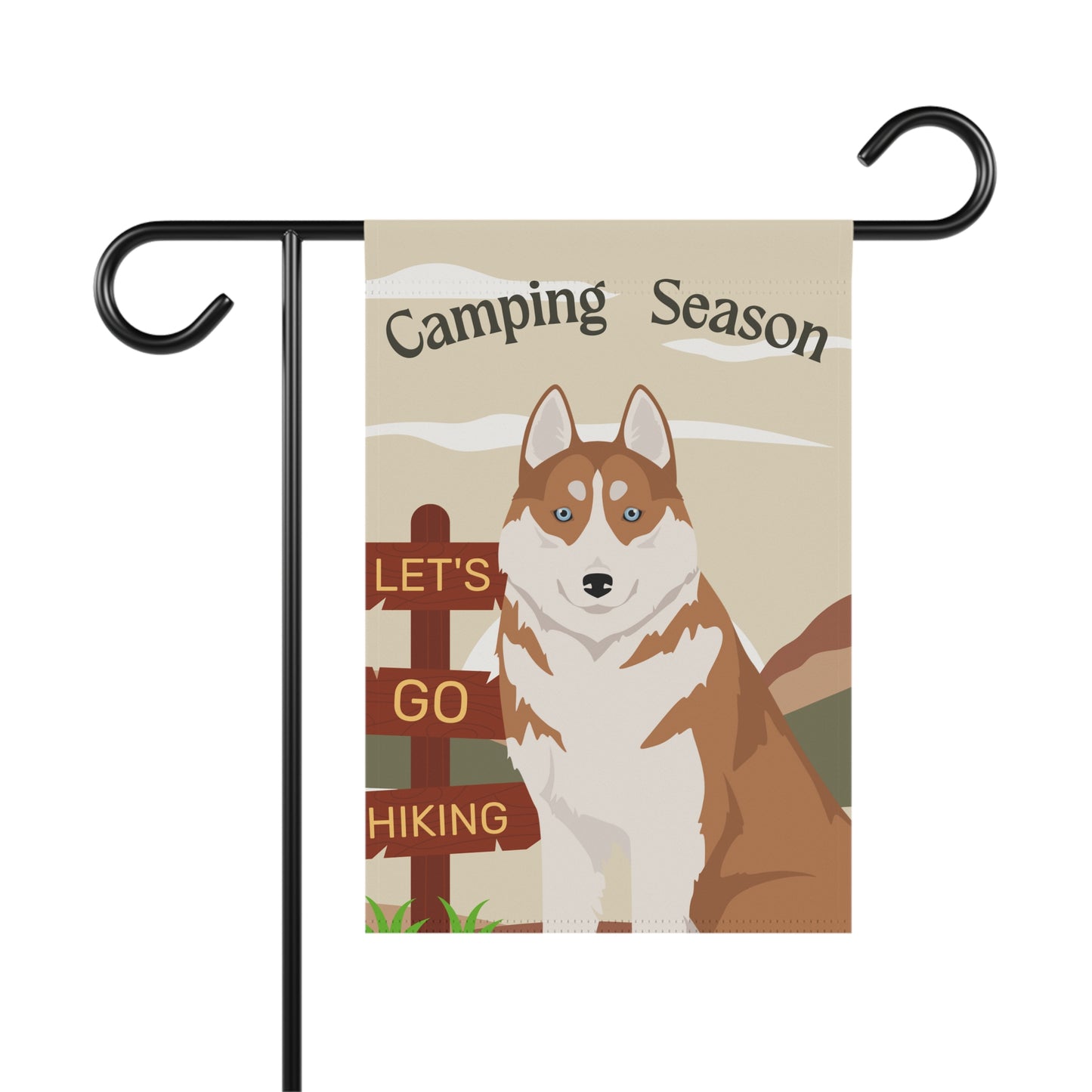 Siberian Husky Dog Camping Garden Flag