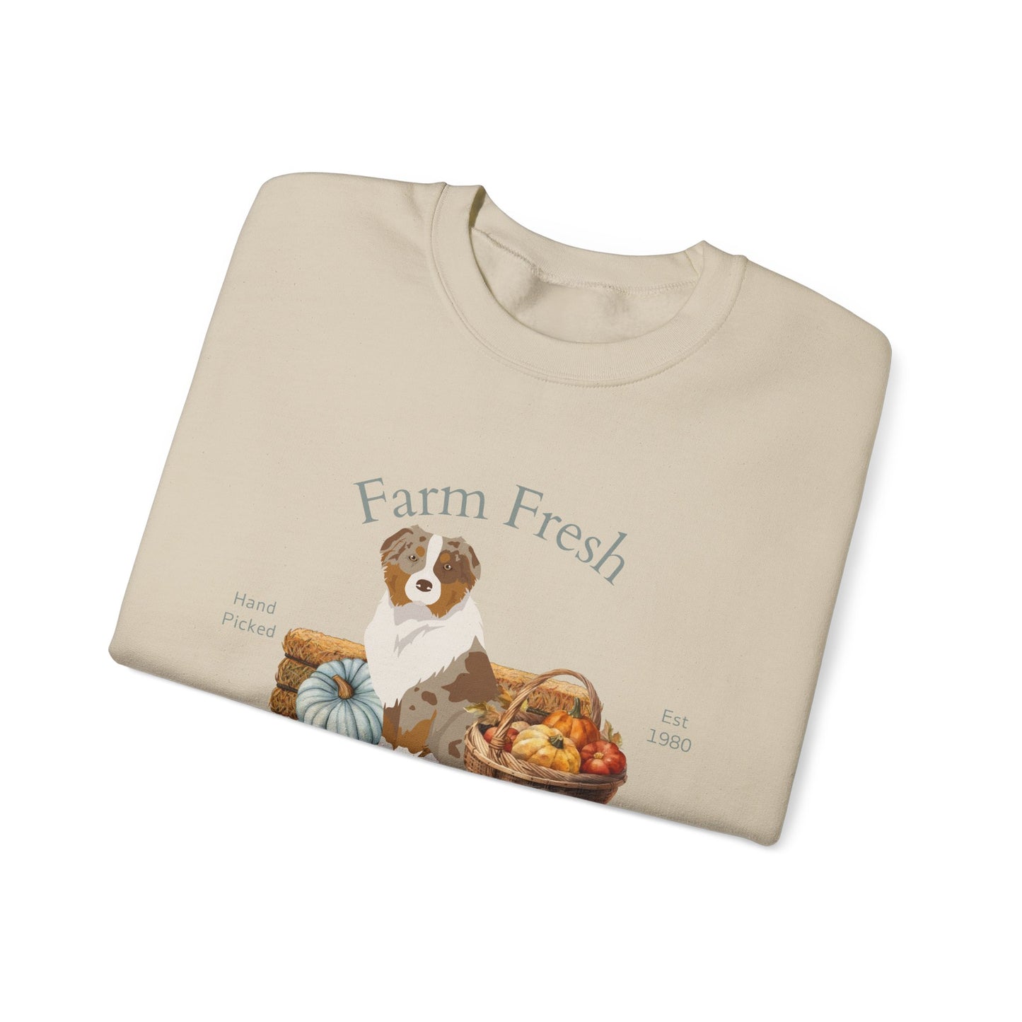 Australian Shepherd Dog Fall Farm Fresh Unisex Heavy Blend Crewneck Sweatshirt