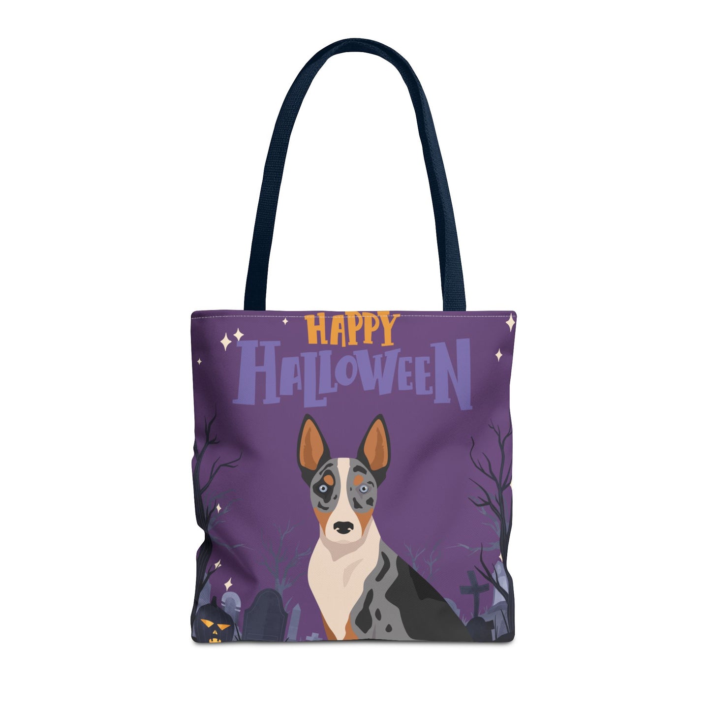 Australian Koolie Dog Happy Halloween Tote Bag 16x16