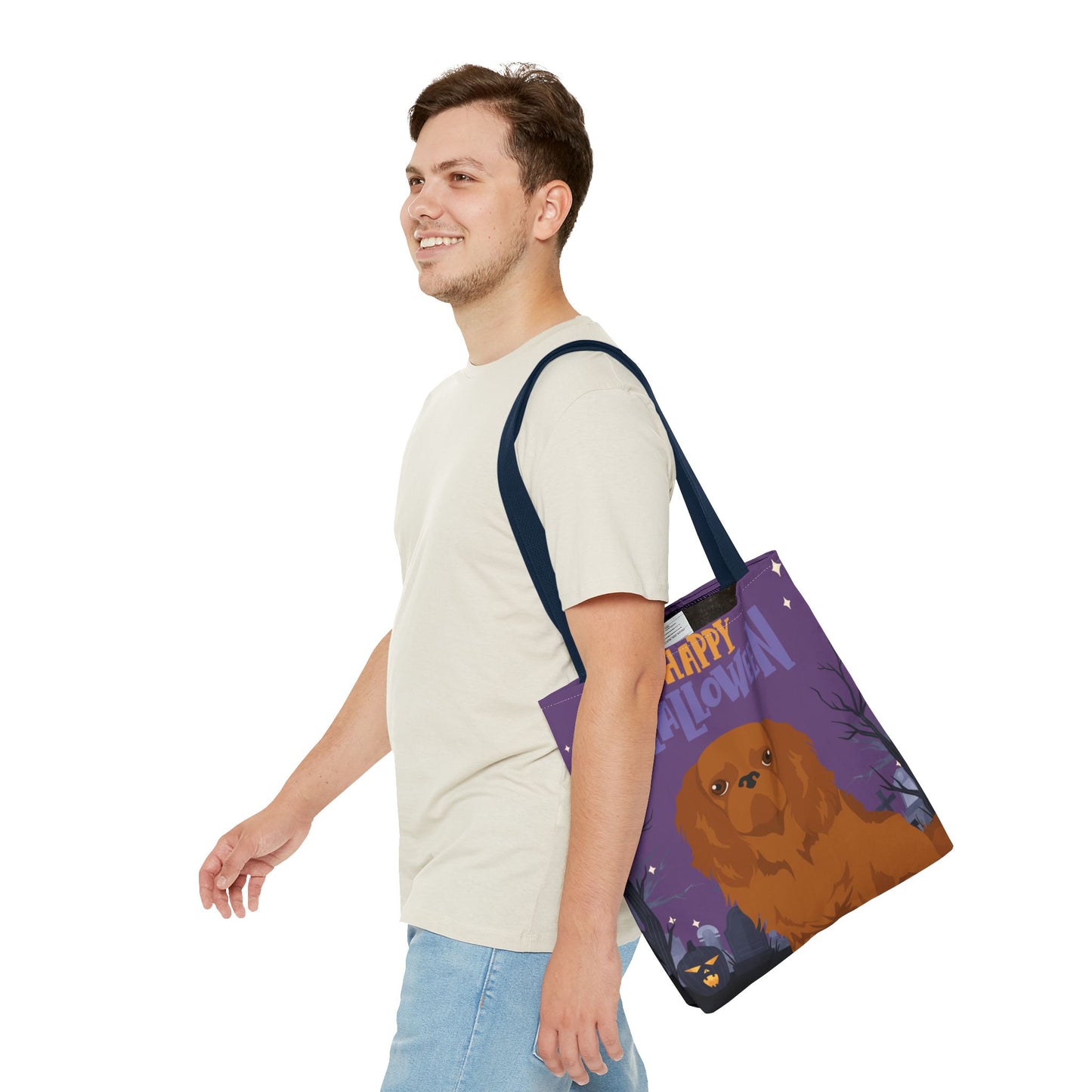 English Toy Spaniel Dog Happy Halloween Tote Bag 16x16