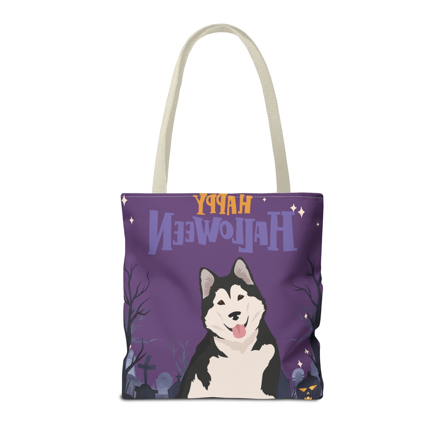 Alaskan Malamute Dog Happy Halloween Tote Bag 16x16