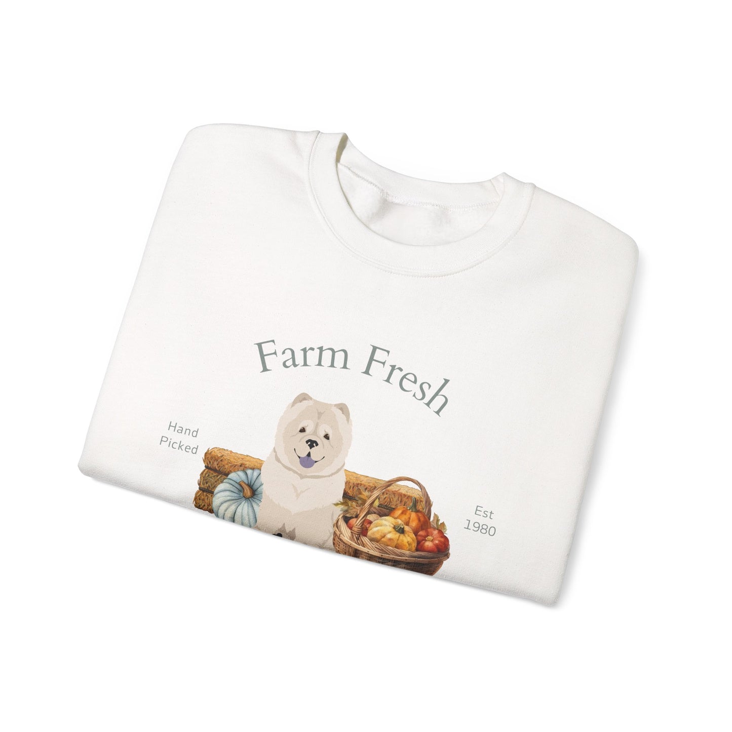 Chow Chow Dog Fall Farm Fresh Unisex Heavy Blend Crewneck Sweatshirt