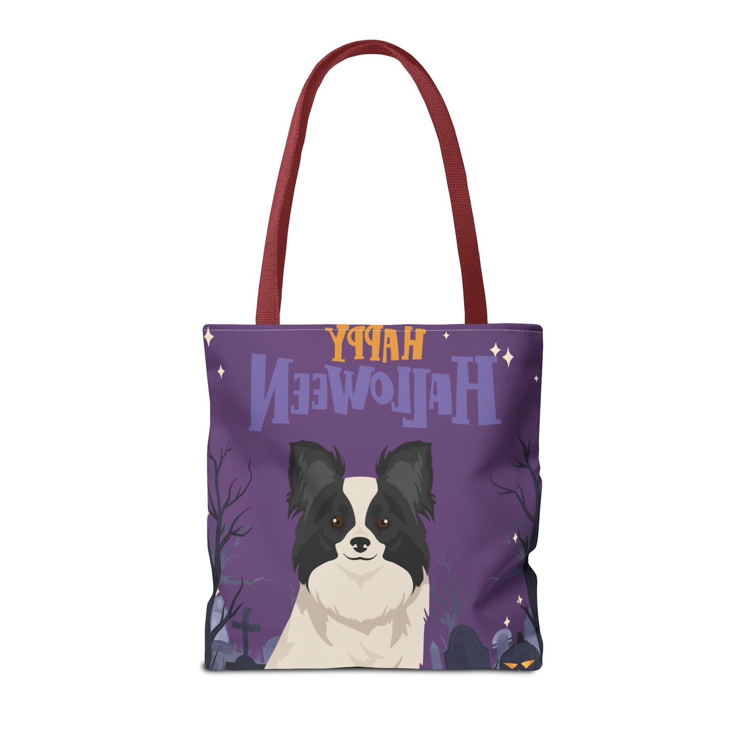 Papillon Dog Happy Halloween Tote Bag 16x16